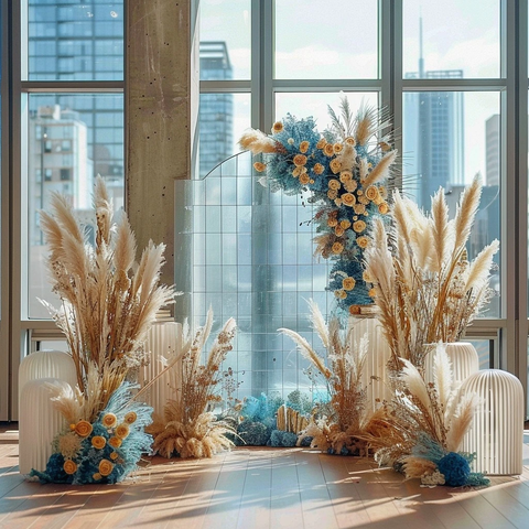 拱门与几何图案婚礼装饰