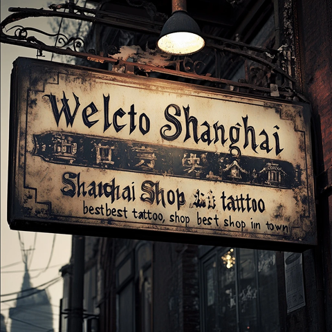 WelctoShanghai纹身店招牌