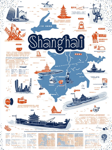 上海特色建筑与文化的信息展示图