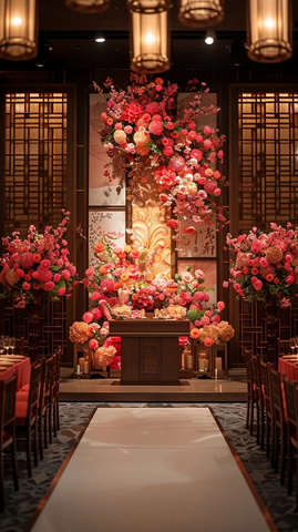 婚礼舞台金色装饰