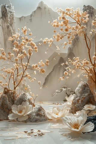 金白佛教婚礼布置