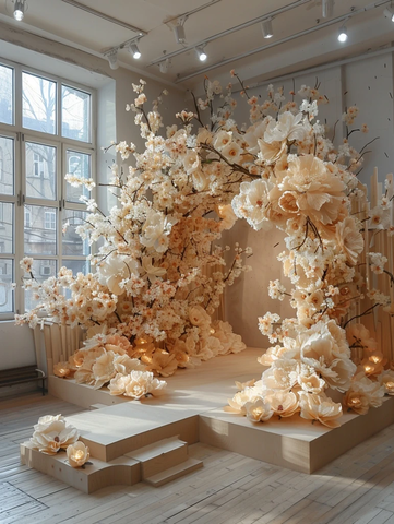 婚礼舞台花艺布置