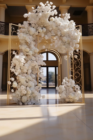 婚礼拱门上的花朵