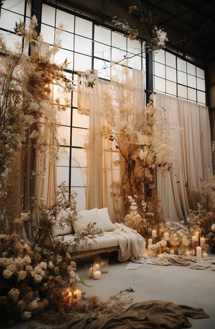 婚礼接待区自然装饰