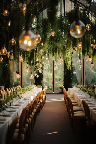 婚礼帐篷植物吊灯