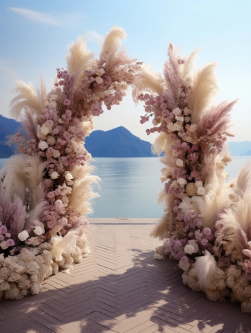 紫色花海婚礼拱门