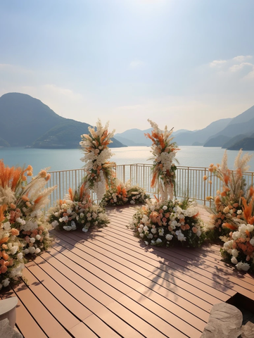 平台上的花卉布置