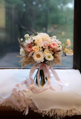 婚礼花束与丝带