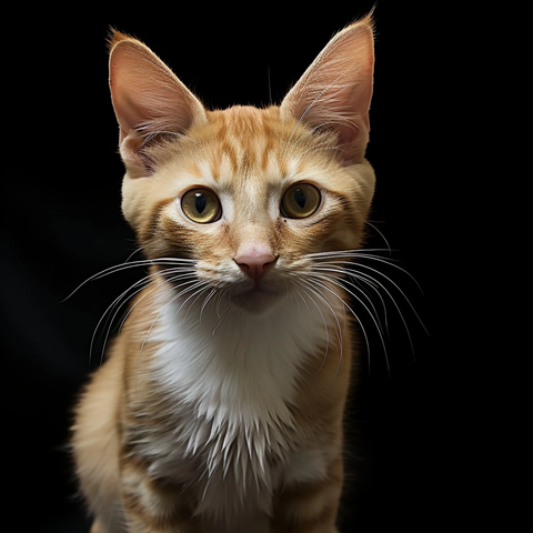 小橘白猫棕色眼睛