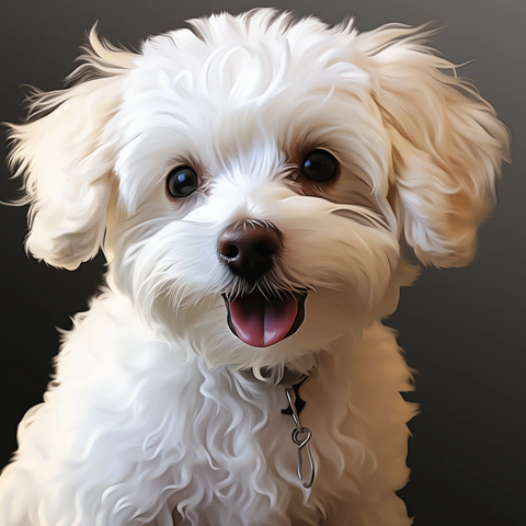 白色贵宾犬插画