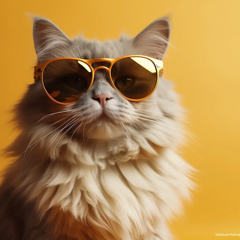 黄色背景上的太阳镜