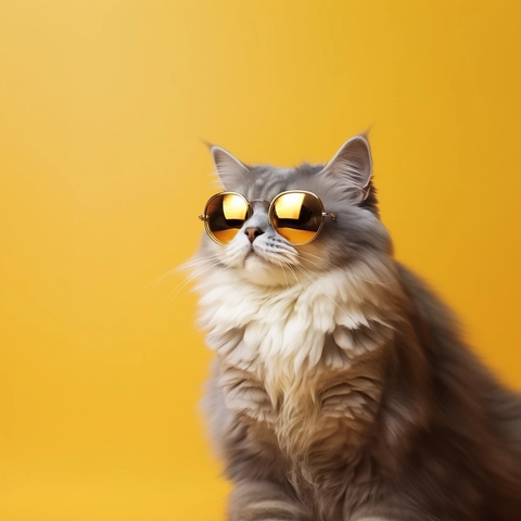 黄色背景上的太阳镜