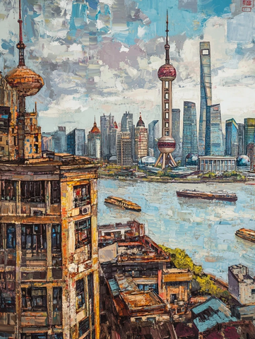 上海外滩城市景观俯瞰