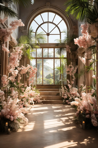 棕榈树下的花艺仪式