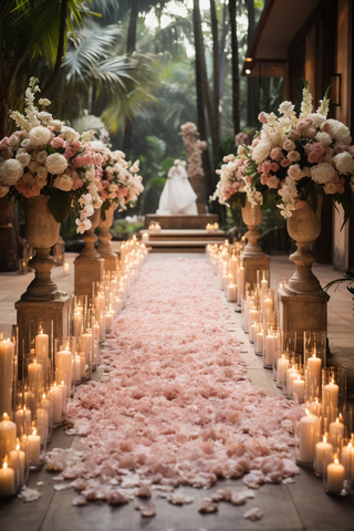 棕榈树下的花艺仪式