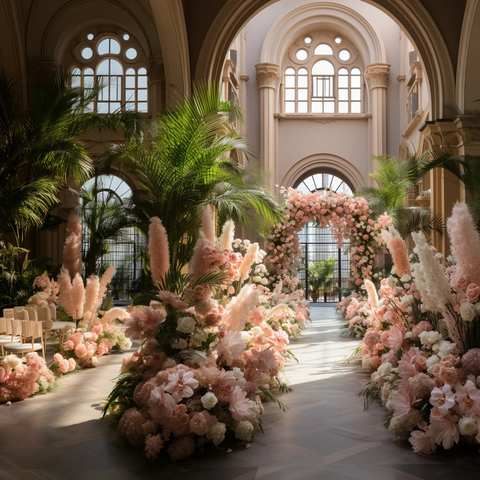 棕榈树下的花艺仪式