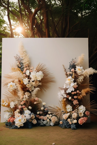 婚礼背景白色雏菊薰衣草