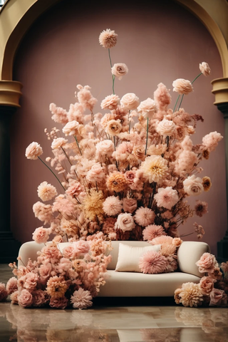 婚礼背景白色雏菊薰衣草