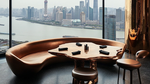 临窗赏黄浦江畔上海陆家嘴的都市风光