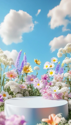 花坛中的圆形平台