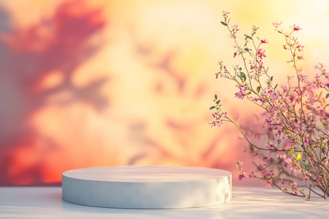 彩色背景前的讲台