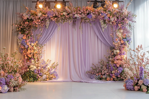 紫色婚礼背景墙