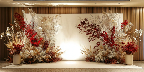 婚礼装饰半干半鲜花背景