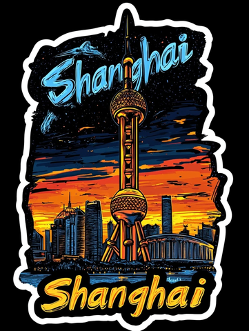 上海东方明珠塔夜景鸟瞰全景