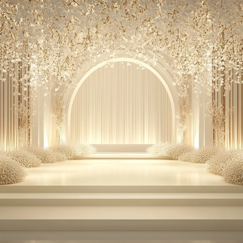 白色装饰的优雅活动舞台