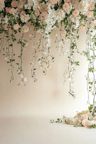 奶油色墙壁与花卉装饰