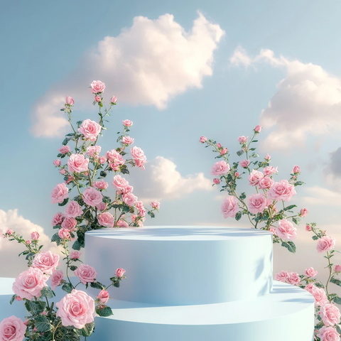 粉色玫瑰与天空背景