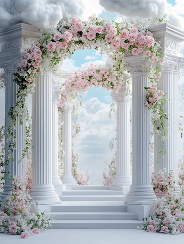 3D拱门花卉云彩婚礼舞台设计