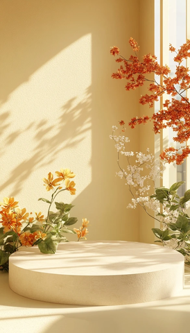 圆形展台花卉背景