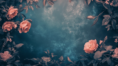 玫瑰色调蓝小时花边古典