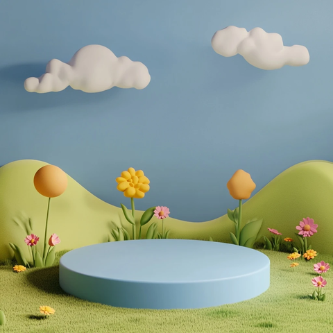 圆形草地舞台背景