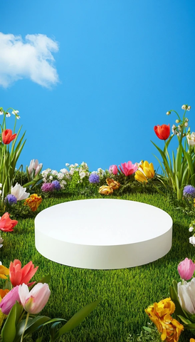 白色圆台与春色