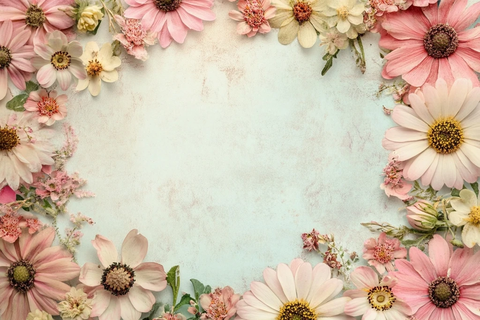花框与柔色背景