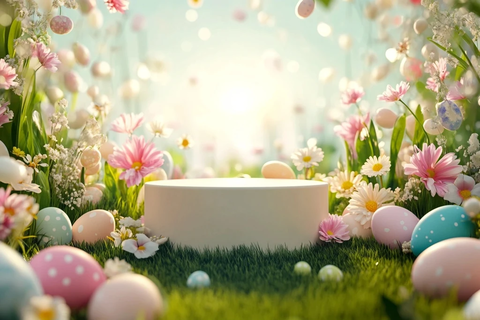 春日光影中的复活节讲台