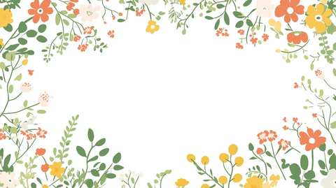 可爱卡通花卉边框背景