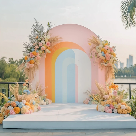 夕阳下交换戒指