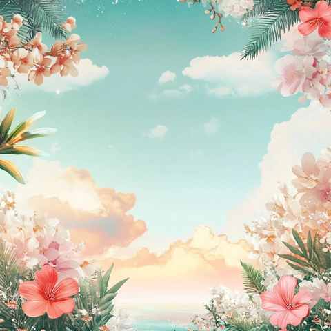 天空与花草购物节海报