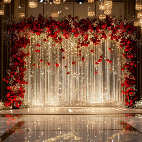 水晶舞台红玫瑰装饰