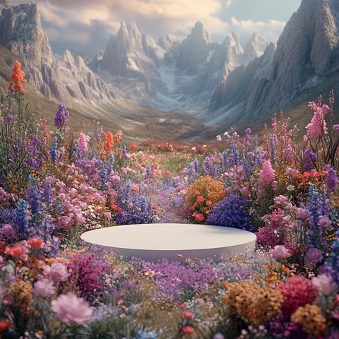 花田中的白色平台