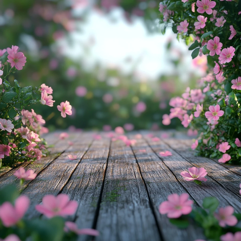 粉绿花林空木桌