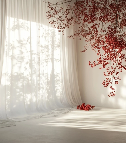 白色天花板与地板装饰