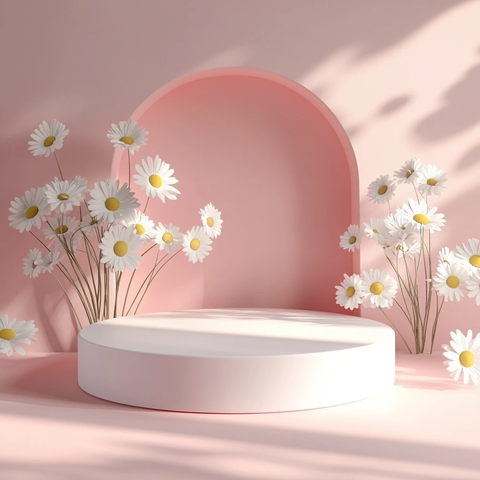 白色粉色产品模型展示台