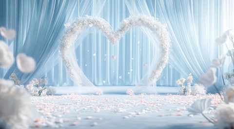 水晶心形拱门婚礼背景