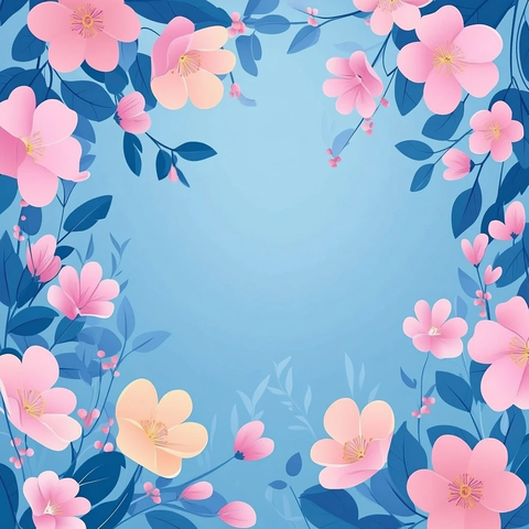 卡通风格花朵背景