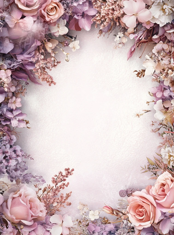 粉色玫瑰花卉边框