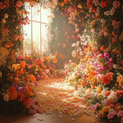 婚礼花园中的花束